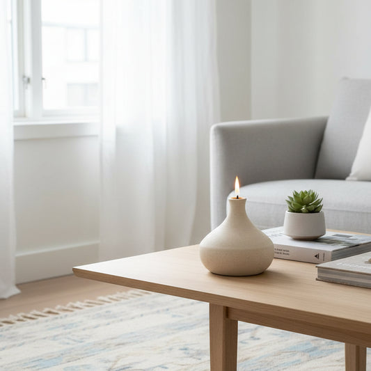 Minimal matte ceramic oil lamp - EloraMode