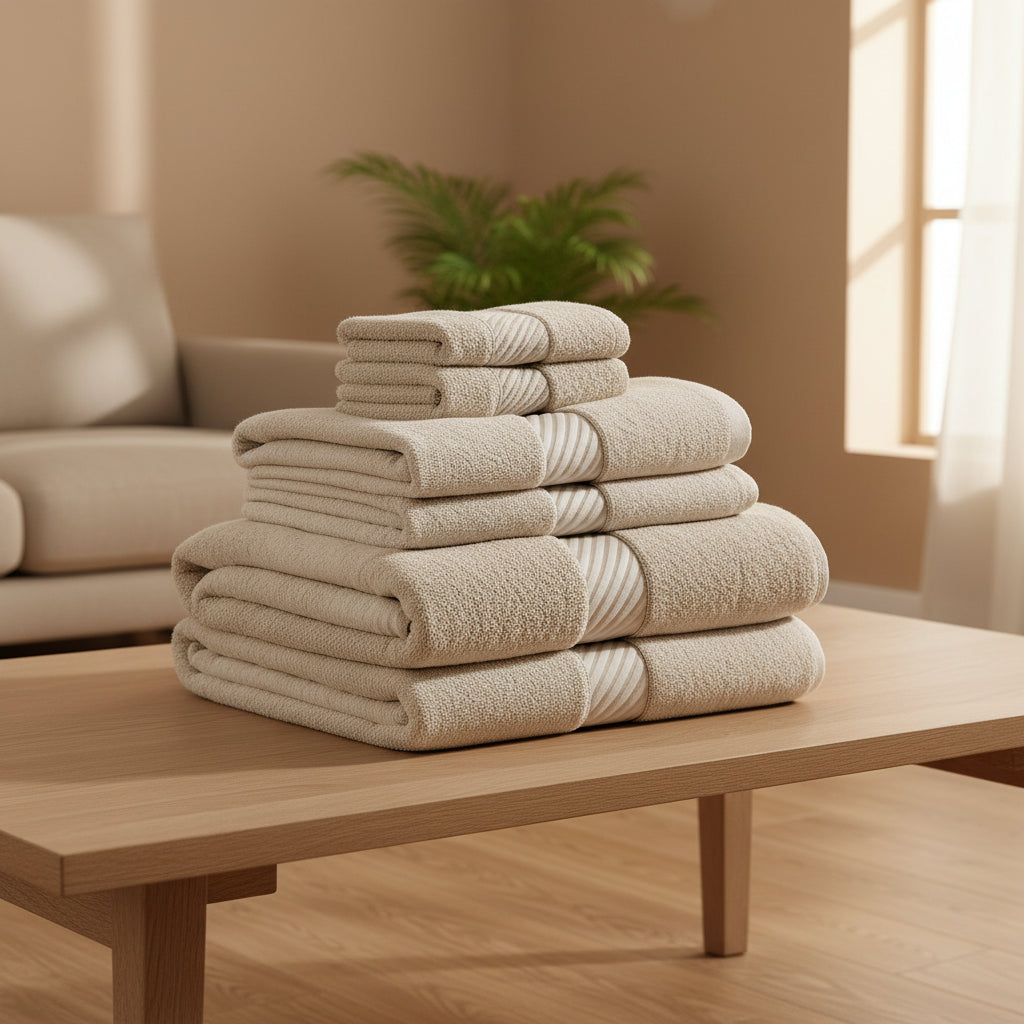 Soft cotton terry towel set - view 2 - EloraMode